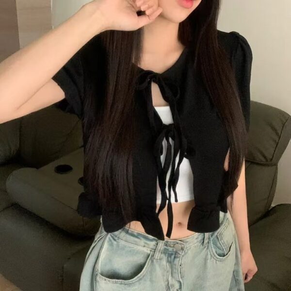 🇰🇷 綁帶薄紗短外套✨